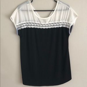 Black and white blouse